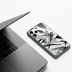Чехол iPhone 11 Pro матовый Барбер, цвет: 3D-темно-зеленый — фото 2