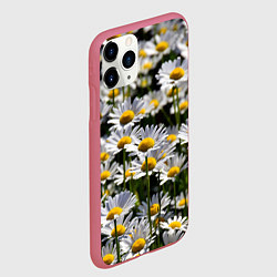 Чехол iPhone 11 Pro матовый Ромашки, цвет: 3D-малиновый — фото 2