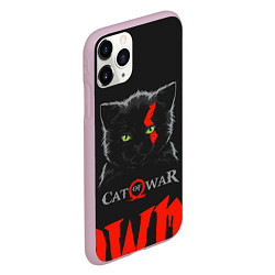 Чехол iPhone 11 Pro матовый Cat of war, цвет: 3D-розовый — фото 2