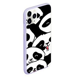 Чехол iPhone 11 Pro матовый Панды, цвет: 3D-светло-сиреневый — фото 2