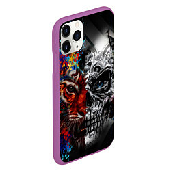 Чехол iPhone 11 Pro матовый TIGER, цвет: 3D-фиолетовый — фото 2