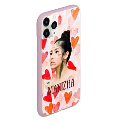 Чехол iPhone 11 Pro матовый Manizha на фоне сердечек, цвет: 3D-розовый — фото 2