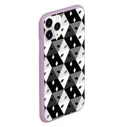 Чехол iPhone 11 Pro матовый Абстрактные кубики, цвет: 3D-сиреневый — фото 2