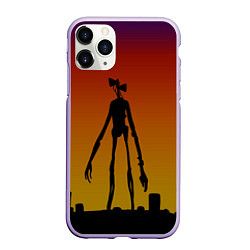 Чехол iPhone 11 Pro матовый СИРЕНОГОЛОВЫЙ МОНСТР, цвет: 3D-светло-сиреневый