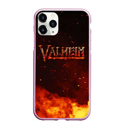 Чехол iPhone 11 Pro матовый Valheim огненный лого