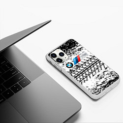 Чехол iPhone 11 Pro матовый BMW, цвет: 3D-белый — фото 2