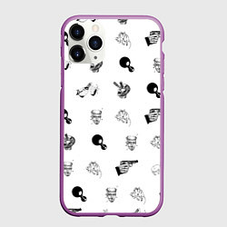 Чехол iPhone 11 Pro матовый Кровосток Паттерн Z