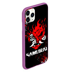 Чехол iPhone 11 Pro матовый SAMURAI CYBERPUNK 2077, цвет: 3D-фиолетовый — фото 2