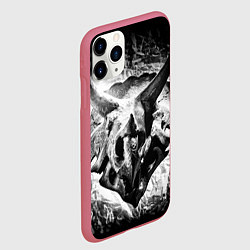 Чехол iPhone 11 Pro матовый Трицератопс Динозавр, цвет: 3D-малиновый — фото 2