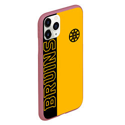 Чехол iPhone 11 Pro матовый NHL BOSTON BRUINS, цвет: 3D-малиновый — фото 2