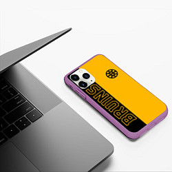 Чехол iPhone 11 Pro матовый NHL BOSTON BRUINS, цвет: 3D-фиолетовый — фото 2