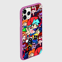 Чехол iPhone 11 Pro матовый Friday Night Funkin все герои, цвет: 3D-фиолетовый — фото 2