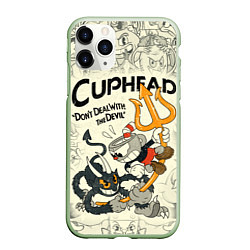 Чехол iPhone 11 Pro матовый Cuphead and Devil