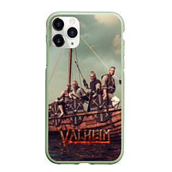 Чехол iPhone 11 Pro матовый Valheim викинги, цвет: 3D-салатовый