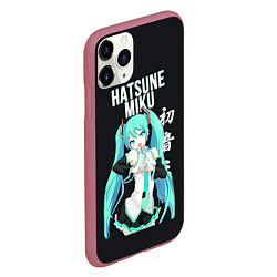 Чехол iPhone 11 Pro матовый Hatsune Miku Хацунэ Мику, цвет: 3D-малиновый — фото 2