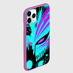 Чехол iPhone 11 Pro матовый БЛИЧ МАСКА ПУСТОГО НЕОН, цвет: 3D-фиолетовый — фото 2
