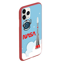 Чехол iPhone 11 Pro матовый Mission NASA, цвет: 3D-красный — фото 2