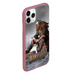 Чехол iPhone 11 Pro матовый Valheim Викинг, цвет: 3D-малиновый — фото 2