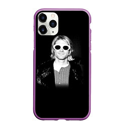 Чехол iPhone 11 Pro матовый Курт Кобейн в Очках Nirvana, цвет: 3D-фиолетовый