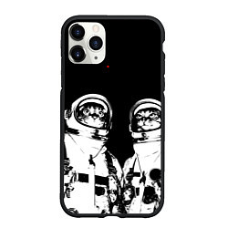 Чехол iPhone 11 Pro матовый Коты Космонавты, цвет: 3D-черный