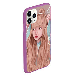 Чехол iPhone 11 Pro матовый Лиса Манобан BLACKPINK, цвет: 3D-фиолетовый — фото 2