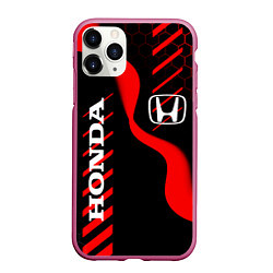 Чехол iPhone 11 Pro матовый HONDA ХОНДА СПОРТ, цвет: 3D-малиновый