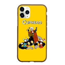 Чехол iPhone 11 Pro матовый Cuphead x DMC, цвет: 3D-коричневый
