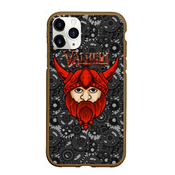 Чехол iPhone 11 Pro матовый Valheim красный викинг, цвет: 3D-коричневый