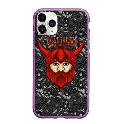Чехол iPhone 11 Pro матовый Valheim красный викинг, цвет: 3D-фиолетовый