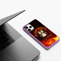Чехол iPhone 11 Pro матовый Valheim девушка воин, цвет: 3D-фиолетовый — фото 2