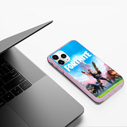 Чехол iPhone 11 Pro матовый Fortnite Новая Глава, цвет: 3D-розовый — фото 2