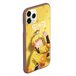 Чехол iPhone 11 Pro матовый Zenitsu Agatsuma Kimetsu no Yaiba, цвет: 3D-коричневый — фото 2
