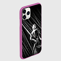 Чехол iPhone 11 Pro матовый Вирджил под дождём, цвет: 3D-фиолетовый — фото 2