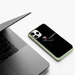 Чехол iPhone 11 Pro матовый Вирджил с катаной, цвет: 3D-салатовый — фото 2