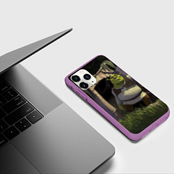 Чехол iPhone 11 Pro матовый Shrek: Somebody Once Told Me, цвет: 3D-фиолетовый — фото 2