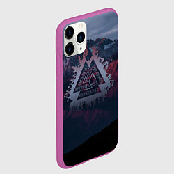 Чехол iPhone 11 Pro матовый Валькнут, цвет: 3D-фиолетовый — фото 2