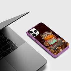 Чехол iPhone 11 Pro матовый Valheim мультяшный викинг, цвет: 3D-фиолетовый — фото 2