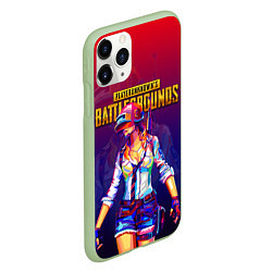 Чехол iPhone 11 Pro матовый PUBG GIRL ПАБГ ДЕВУШКА, цвет: 3D-салатовый — фото 2