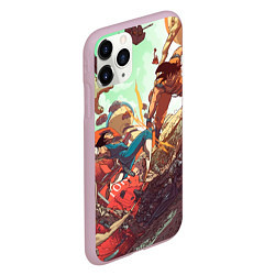 Чехол iPhone 11 Pro матовый Dragon ball Fight, цвет: 3D-розовый — фото 2