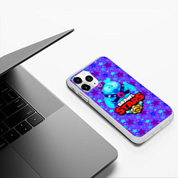 Чехол iPhone 11 Pro матовый Brawl Stars Blue, цвет: 3D-белый — фото 2