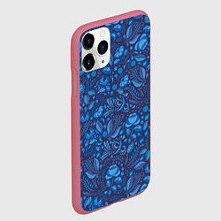 Чехол iPhone 11 Pro матовый ГЖЕЛЬ, цвет: 3D-малиновый — фото 2