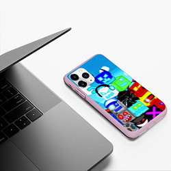 Чехол iPhone 11 Pro матовый Geometry Dash, цвет: 3D-розовый — фото 2