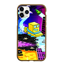 Чехол iPhone 11 Pro матовый Geometry Dash: Art, цвет: 3D-коричневый