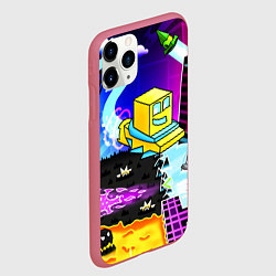 Чехол iPhone 11 Pro матовый Geometry Dash: Art, цвет: 3D-малиновый — фото 2