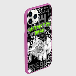 Чехол iPhone 11 Pro матовый Geometry Dash, цвет: 3D-фиолетовый — фото 2