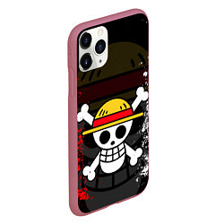 Чехол iPhone 11 Pro матовый ONE PIECE ВАН ПИС ЧЕРЕП, цвет: 3D-малиновый — фото 2