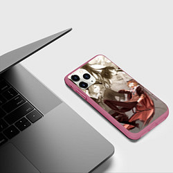 Чехол iPhone 11 Pro матовый Чуя Накахара, цвет: 3D-малиновый — фото 2