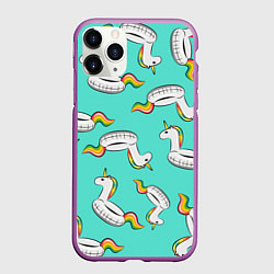 Чехол iPhone 11 Pro матовый Единорог Круг