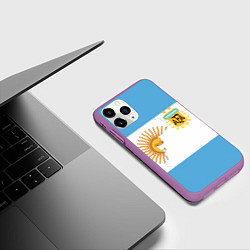 Чехол iPhone 11 Pro матовый Сборная Аргентины, цвет: 3D-фиолетовый — фото 2