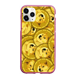 Чехол iPhone 11 Pro матовый DOGECOIN DOGE ДОГИКОИН, цвет: 3D-малиновый